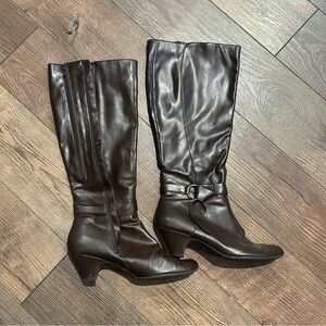 Aerosoles Women's Brown Knee-High Boots Expandable Calves Size 10